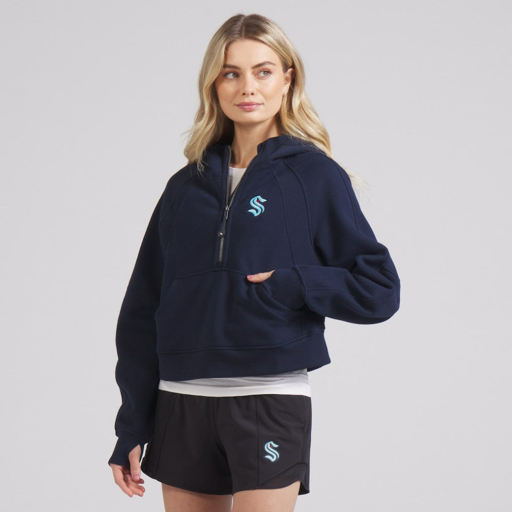 Seattle Kraken lululemon Women's Scuba Oversized Half-Zip Hoodie - True Navy Hoodies