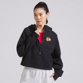 Chicago Blackhawks lululemon Women's Scuba Oversized Half-Zip Hoodie - Black Hoodies