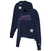Houston Astros Pro Standard Women's Game Day Classics Crewneck Pullover Sweatshirt Navy