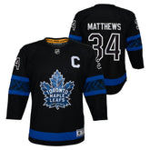 Auston Matthews Toronto Maple Leafs Youth Alternate Premier Player Jersey - Black Jerseys
