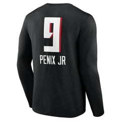 Michael Penix Jr. Atlanta Falcons Name & Number Team Wordmark Long Sleeve T-Shirt - Black sale