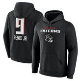 Michael Penix Jr. Atlanta Falcons Name & Number Team Wordmark Pullover Hoodie - Black on sale