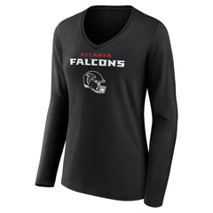 Michael Penix Jr. Atlanta Falcons Women's Name & Number Team Wordmark Long Sleeve V-Neck T-Shirt - Black cheap