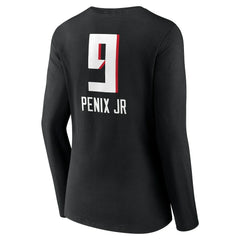 Michael Penix Jr. Atlanta Falcons Women's Name & Number Team Wordmark Long Sleeve V-Neck T-Shirt - Black cheap