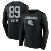 Brock Bowers Las Vegas Raiders Name & Number Team Wordmark Long Sleeve T-Shirt - Black discount