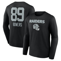 Brock Bowers Las Vegas Raiders Name & Number Team Wordmark Long Sleeve T-Shirt - Black discount