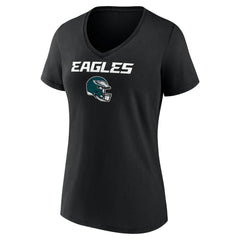 Saquon Barkley Philadelphia Eagles Women's Name & Number Team Wordmark V-Neck T-Shirt - Black on sale