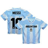 Lionel Messi Argentina National Team Vive La Fete Youth Painted Stripes Football Jersey for sale - Light Blue