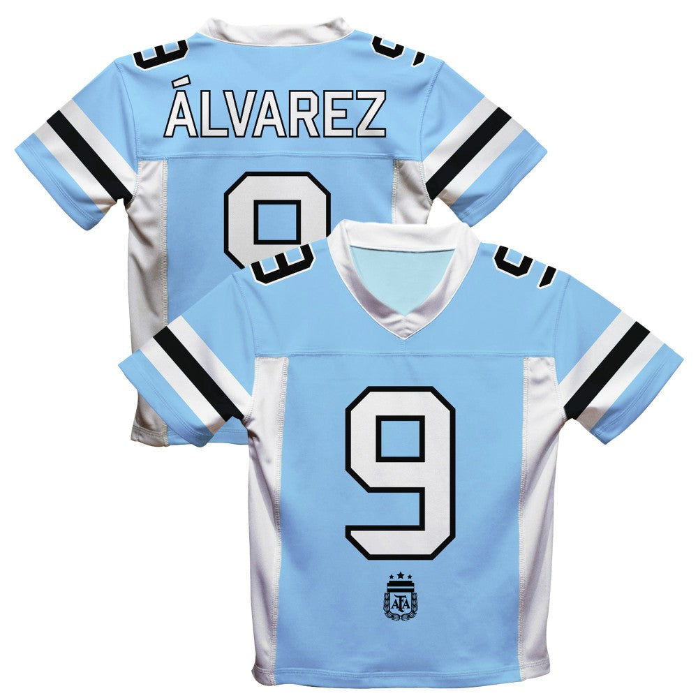Julián Álvarez Argentina National Team Vive La Fete Football Jersey for sale - Light Blue