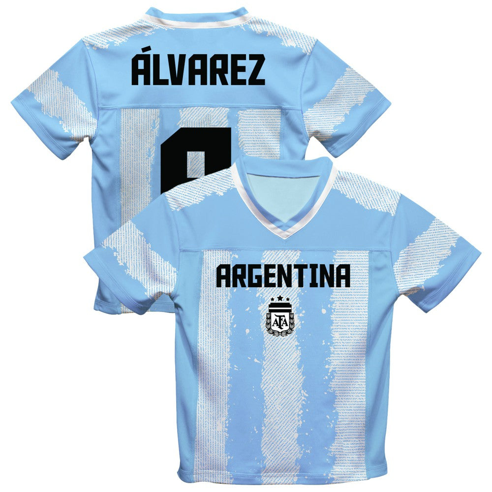 Julián Álvarez Argentina National Team Vive La Fete Football Jersey for sale - Light Blue