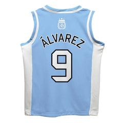 Julián Álvarez Argentina National Team Vive La Fete Mesh Basketball Jersey for sale - Light Blue