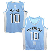 Lionel Messi Argentina National Team Vive La Fete Mesh Basketball Jersey for sale - Light Blue