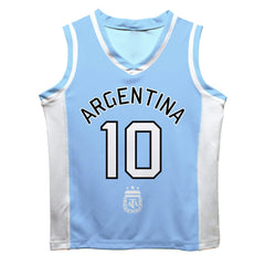 Lionel Messi Argentina National Team Vive La Fete Mesh Basketball Jersey for sale - Light Blue
