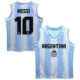 Lionel Messi Argentina National Team Vive La Fete Mesh Basketball Jersey for sale - Light Blue