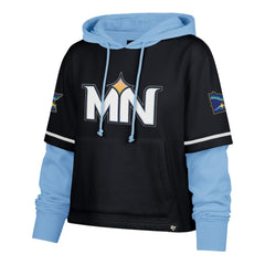 Minnesota Twins Women's City Connect Shortstop Cropped Pullover Hoodie Navy