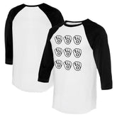 Milwaukee Brewers Tiny Turnip Women's Logo Grid 3/4 Sleeve Raglan T-Shirt White/Black