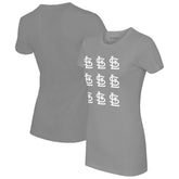 St. Louis Cardinals Tiny Turnip Women's Logo Grid T-Shirt Gray