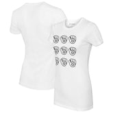 Milwaukee Brewers Tiny Turnip Women's Logo Grid T-Shirt White