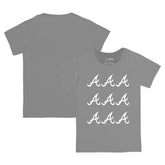 Atlanta Braves Tiny Turnip Youth Logo Grid T-Shirt Gray