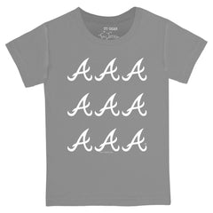 Atlanta Braves Tiny Turnip Youth Logo Grid T-Shirt Gray