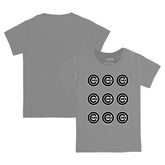 Chicago Cubs Tiny Turnip Youth Logo Grid T-Shirt Gray