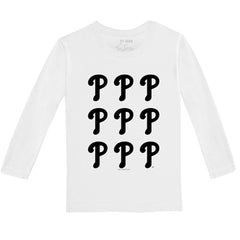 Philadelphia Phillies Tiny Turnip Youth Logo Grid Long Sleeve T-Shirt White