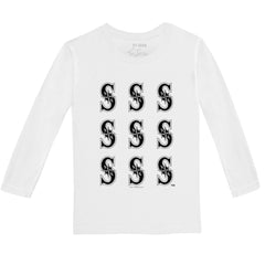 Seattle Mariners Tiny Turnip Youth Logo Grid Long Sleeve T-Shirt White