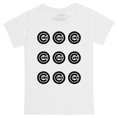 Chicago Cubs Tiny Turnip Youth Logo Grid T-Shirt White