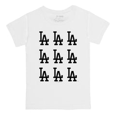 Los Angeles Dodgers Tiny Turnip Youth Logo Grid T-Shirt White