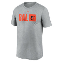 Baltimore Orioles Tricode Legend Performance T-Shirt Heather Gray