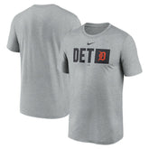 Detroit Tigers Tricode Legend Performance T-Shirt Heather Gray