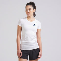 Vancouver Canucks lululemon Women's Swiftly Tech Short-Sleeve Shirt 2.0 - White