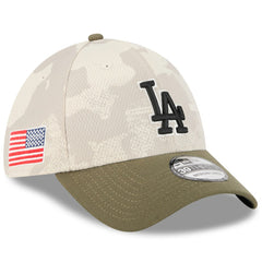 Los Angeles Dodgers 2025 Armed Forces Day 39THIRTY Flex Hat Light Beige/Olive