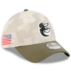 Baltimore Orioles 2025 Armed Forces Day 39THIRTY Flex Hat Light Beige/Olive