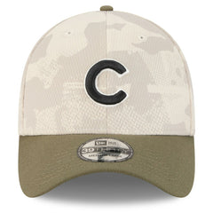 Chicago Cubs 2025 Armed Forces Day 39THIRTY Flex Hat Light Beige/Olive