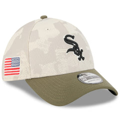 Chicago White Sox 2025 Armed Forces Day 39THIRTY Flex Hat Light Beige/Olive