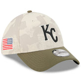 Kansas City Royals 2025 Armed Forces Day 39THIRTY Flex Hat Light Beige/Olive
