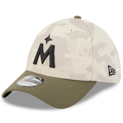 Minnesota Twins 2025 Armed Forces Day 39THIRTY Flex Hat Light Beige/Olive