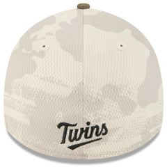 Minnesota Twins 2025 Armed Forces Day 39THIRTY Flex Hat Light Beige/Olive