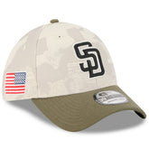 San Diego Padres 2025 Armed Forces Day 39THIRTY Flex Hat Light Beige/Olive