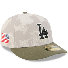 Los Angeles Dodgers 2025 Armed Forces Day 59FIFTY Fitted Hat Light Beige/Olive