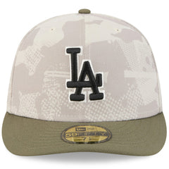 Los Angeles Dodgers 2025 Armed Forces Day 59FIFTY Fitted Hat Light Beige/Olive