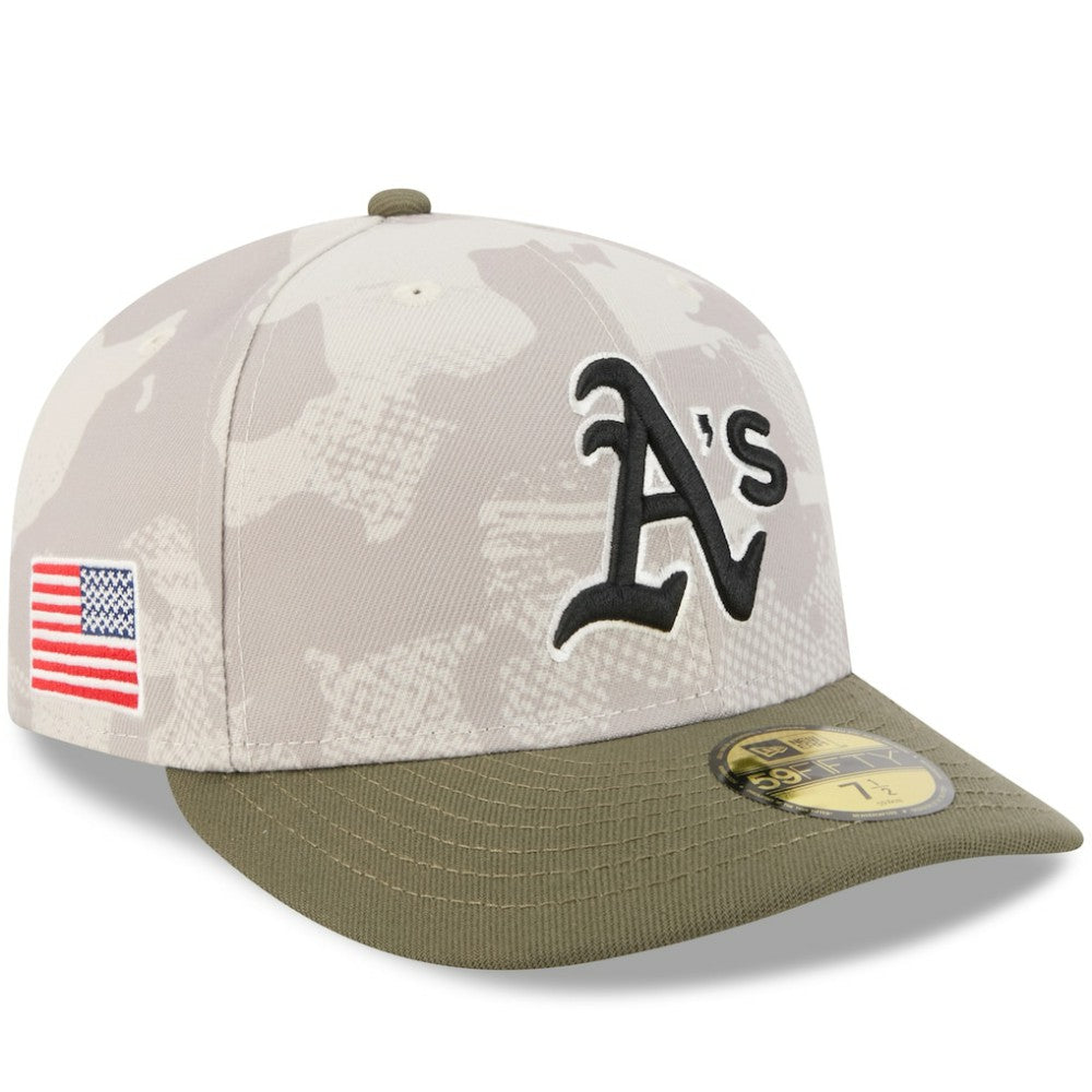 Athletics 2025 Armed Forces Day 59FIFTY Fitted Hat Light Beige/Olive