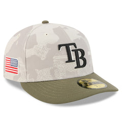 Tampa Bay Rays 2025 Armed Forces Day 59FIFTY Fitted Hat Light Beige/Olive