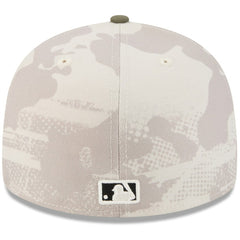 Texas Rangers 2025 Armed Forces Day 59FIFTY Fitted Hat Light Beige/Olive