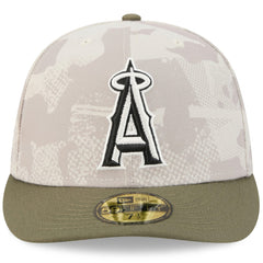 Los Angeles Angels 2025 Armed Forces Day 59FIFTY Fitted Hat Light Beige/Olive