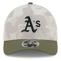 Athletics 2025 Armed Forces Day 9FORTY M-Crown A-Frame Adjustable Hat Light Beige/Olive