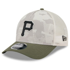 Pittsburgh Pirates 2025 Armed Forces Day 9FORTY M-Crown A-Frame Adjustable Hat Light Beige/Olive