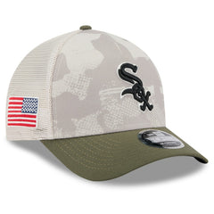 Chicago White Sox 2025 Armed Forces Day 9FORTY M-Crown A-Frame Adjustable Hat Light Beige/Olive