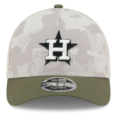 Houston Astros 2025 Armed Forces Day 9FORTY M-Crown A-Frame Adjustable Hat Light Beige/Olive